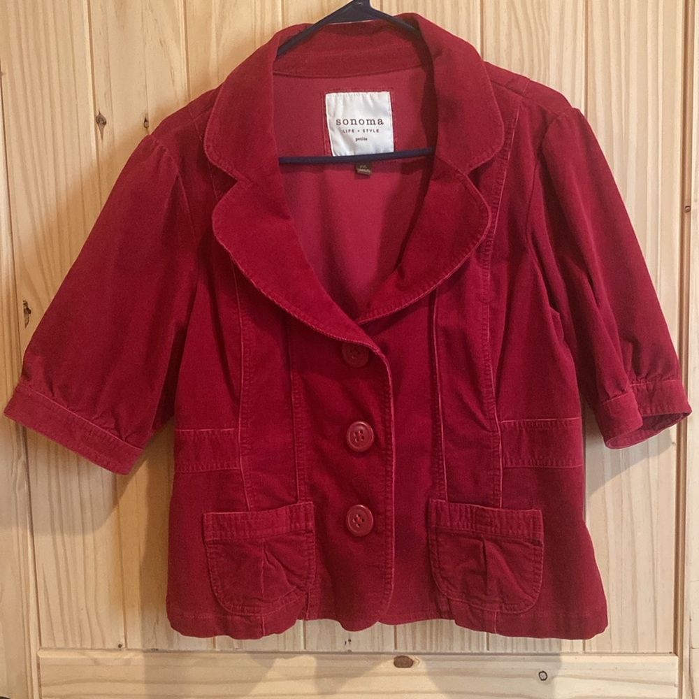 Sonoma Life and Style petite red corduroy jacket